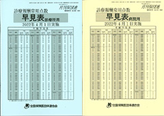 診療報酬常用点数早見表(診療所用、病院用)