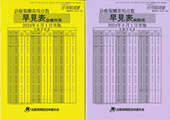 診療報酬常用点数早見表（診療所用、病院用）